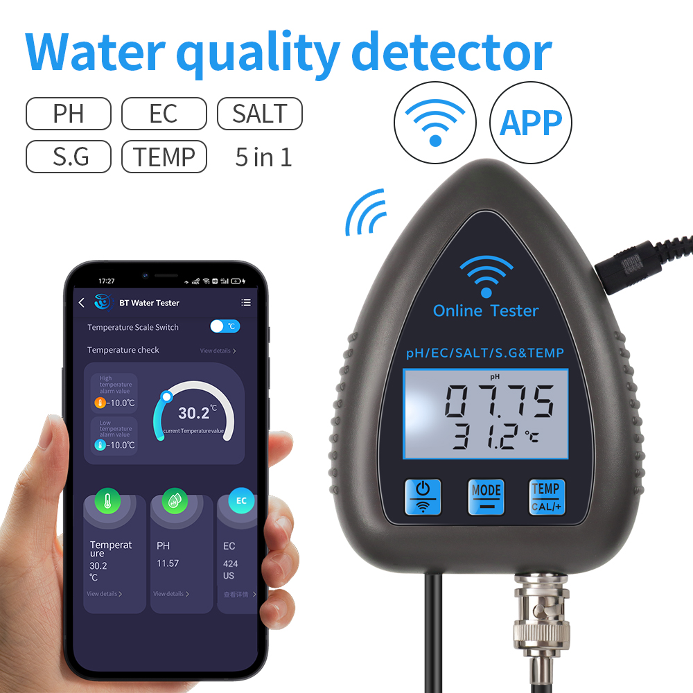Marine Aquarium Water Test Kit - Tuya WiFi 5 in 1 Water