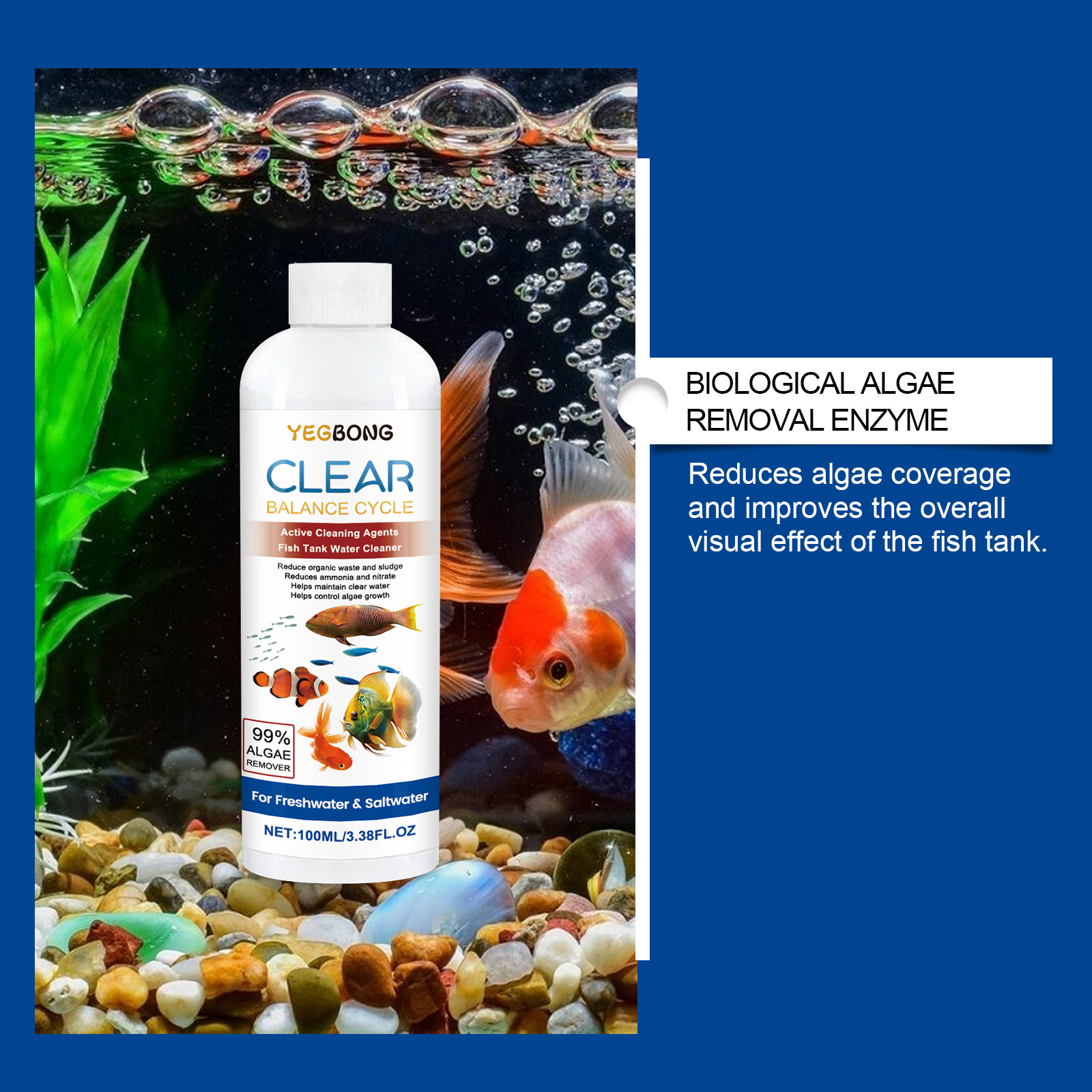 Aquarium Water Clarifier 100ml - Marine Aquarium Bacteria ulasan dan harga