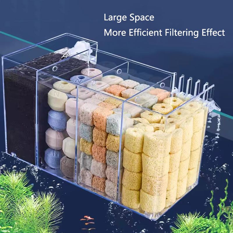 4 in 1 Fish Tank External Filt - Marine Aquarium Overflow Box ulasan dan harga
