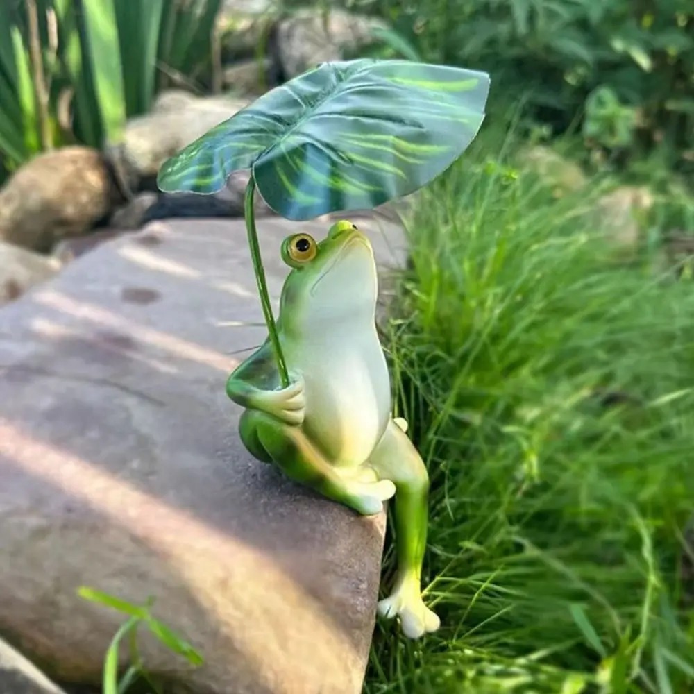 Cartoon Resin Frog Figurine Cr - Aquarium Marine Fish ulasan dan harga