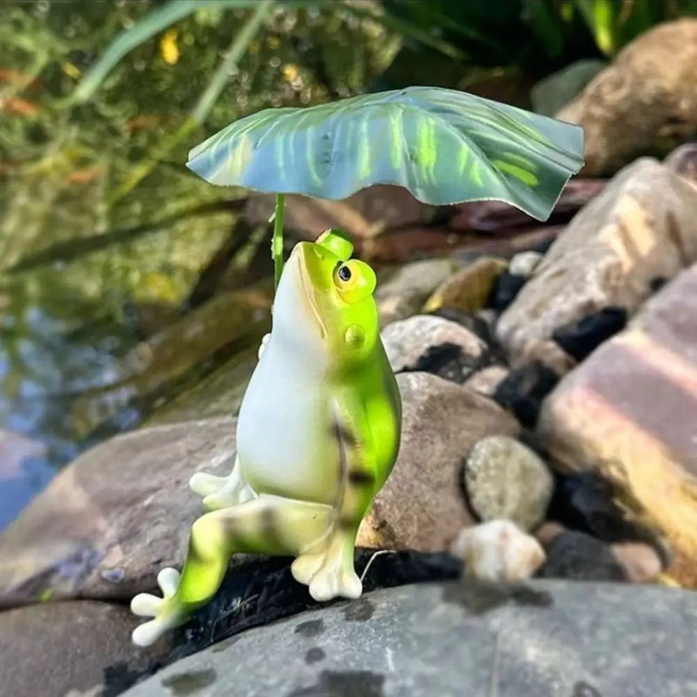 Cartoon Resin Frog Figurine Cr - Aquarium Marine Fish ulasan dan harga
