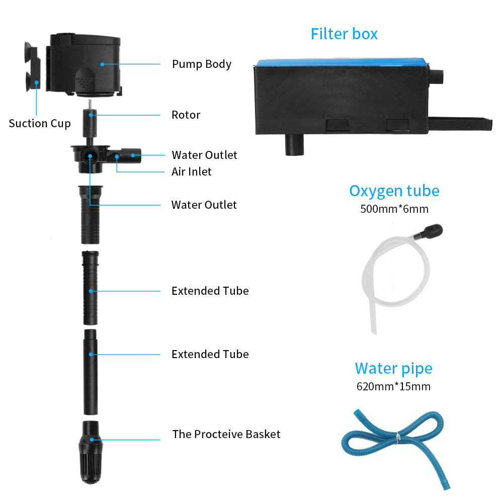 3in1 Top Filter Aquarium Subme - Marine Aquarium Overflow Box ulasan dan harga